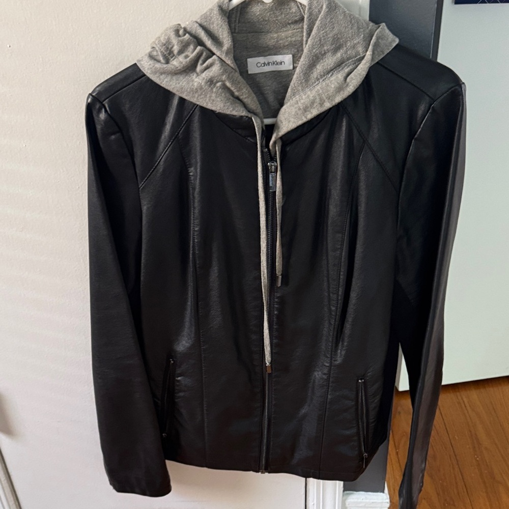 Calvin Klein Black Jacket with Gray Hood